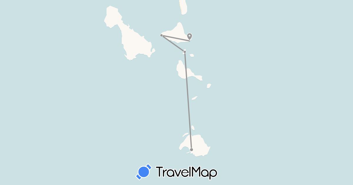 TravelMap itinerary: driving, plane in Vanuatu (Oceania)